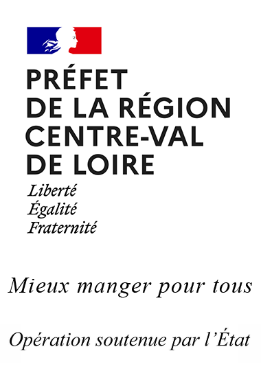 logo de la préfecture de la région Centre-Val de Loire, mieux manger pour tous, opération soutenue par l'État